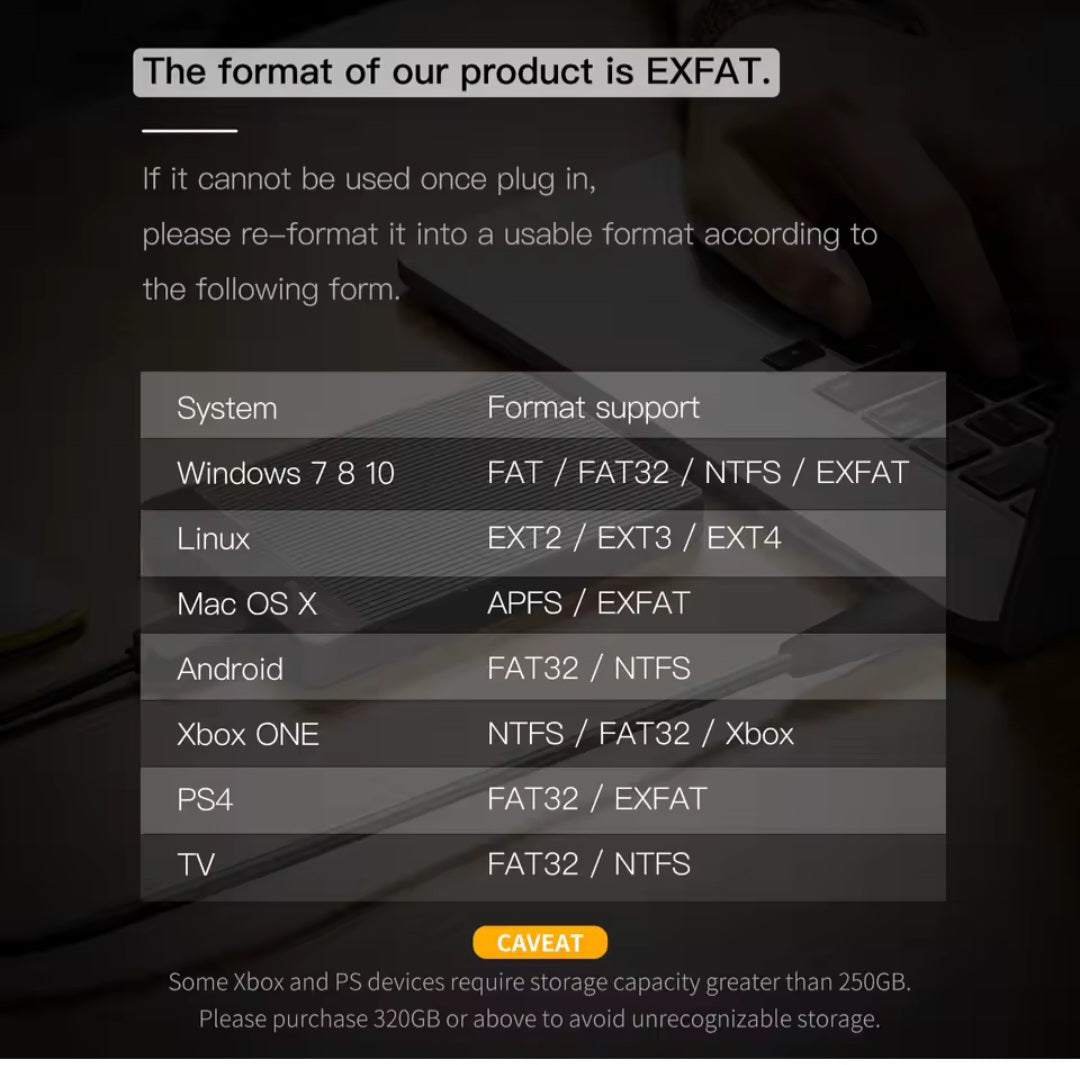 UnionSine HDD 2.5 Portable External Hard drive 500 GB Suitable for PC, Laptop Mac/Mac book.