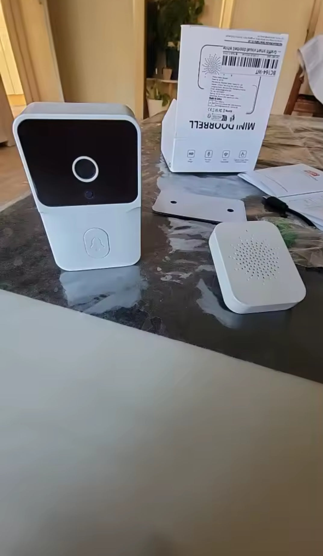 Tuya WiFi Video Doorbell Smart Home Door Bell Wireless Rechargeable Battery Outdoor HD Camera Two-way Audio Visual Doorbell.