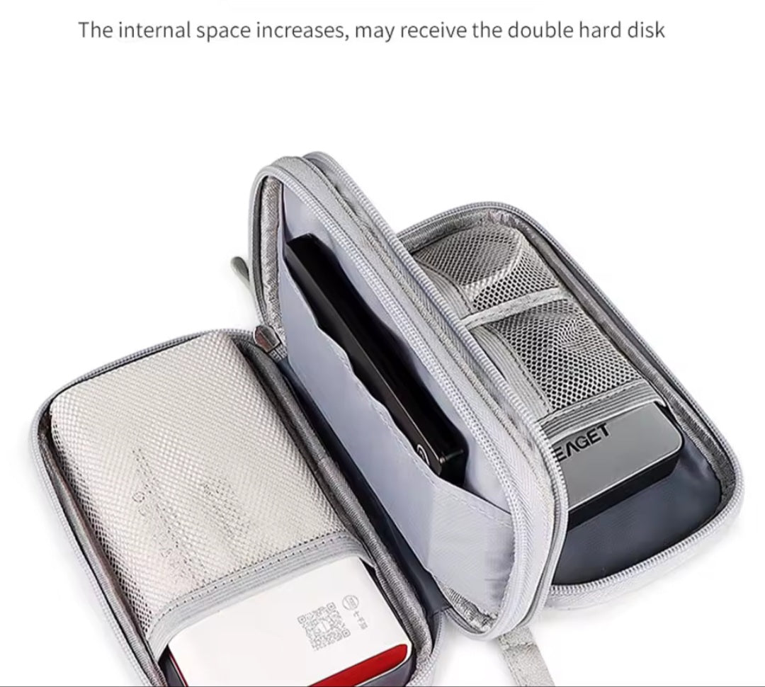 Data Cable Storage Bag Waterproof Portable Carry Case Storage Bag Travel Organizer Bag for Cable Cord USB Charger.