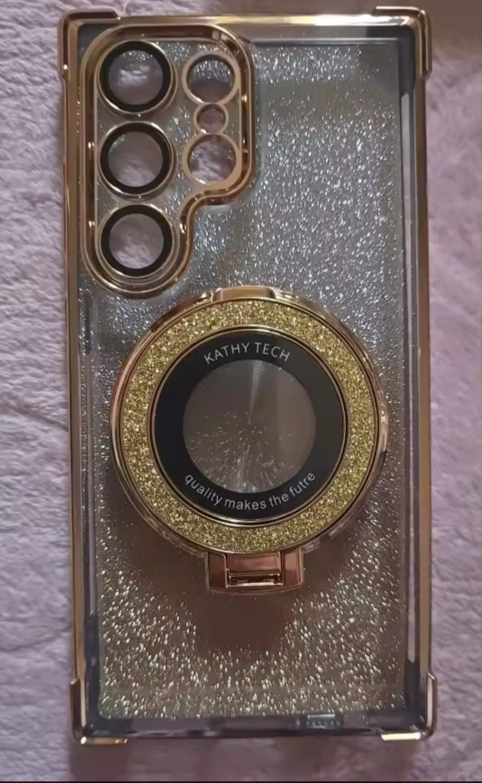 Luxury Magsafe Glitter Case For Samsung Galaxy S25 , S24 , S23 Ultra Gold.