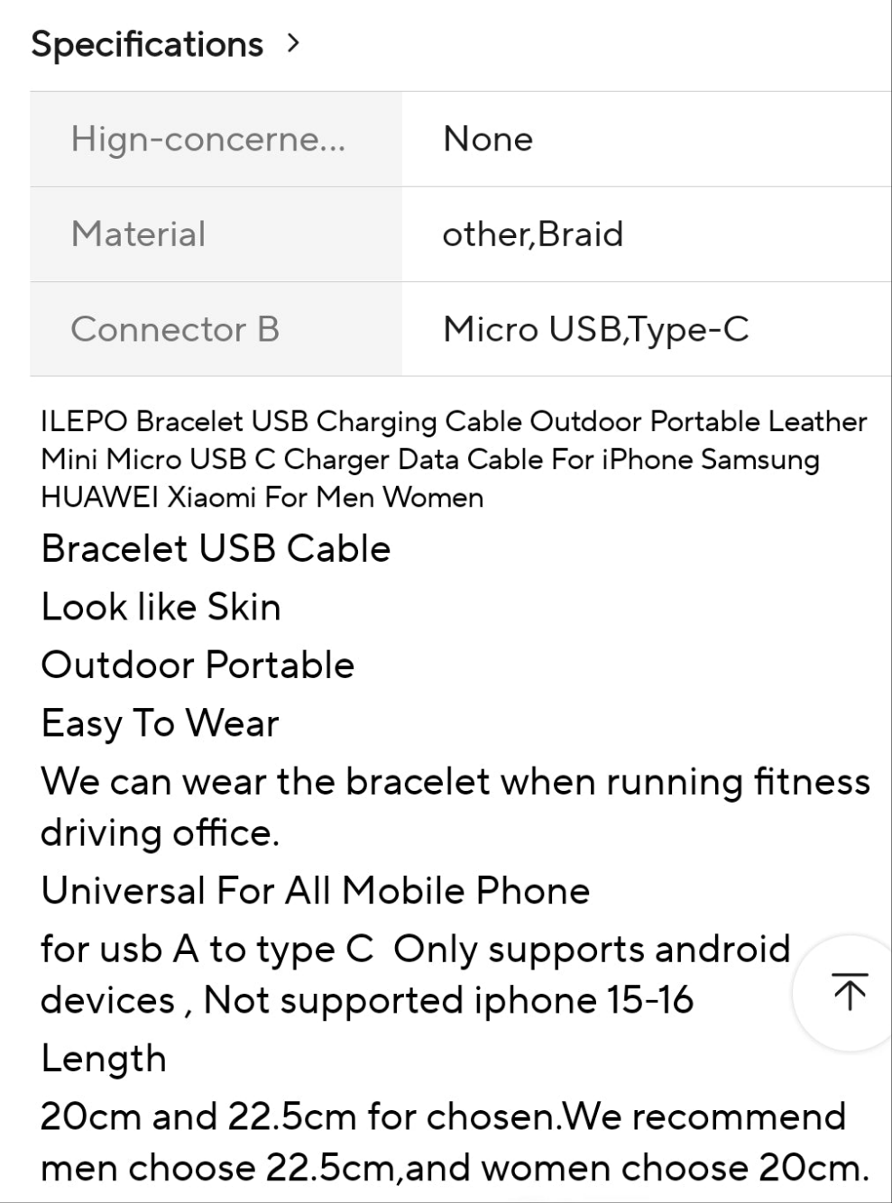 ILEPO Bracelet USB Charging Cable Outdoor Portable Leather Mini Micro USB C Charger Data Cable For iPhone Samsung Huwaei Xiaomi.