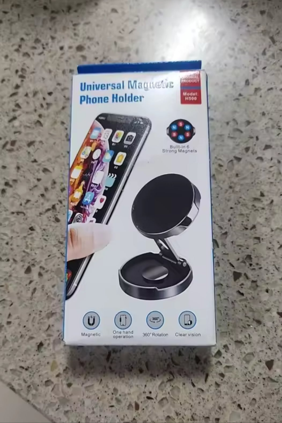 VIKEFONE Car Mobilephone Stand Strong Magnetic car holder  720° Foldeable Round Bracket Support for Universal Phones Mount Holders.