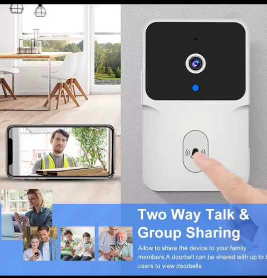 Tuya WiFi Video Doorbell Smart Home Door Bell Wireless Rechargeable Battery Outdoor HD Camera Two-way Audio Visual Doorbell.
