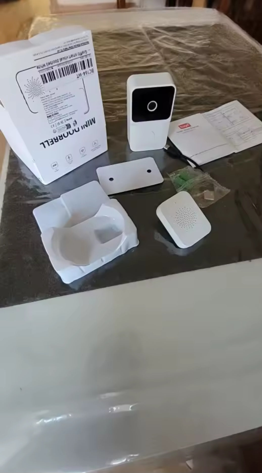 Tuya WiFi Video Doorbell Smart Home Door Bell Wireless Rechargeable Battery Outdoor HD Camera Two-way Audio Visual Doorbell.