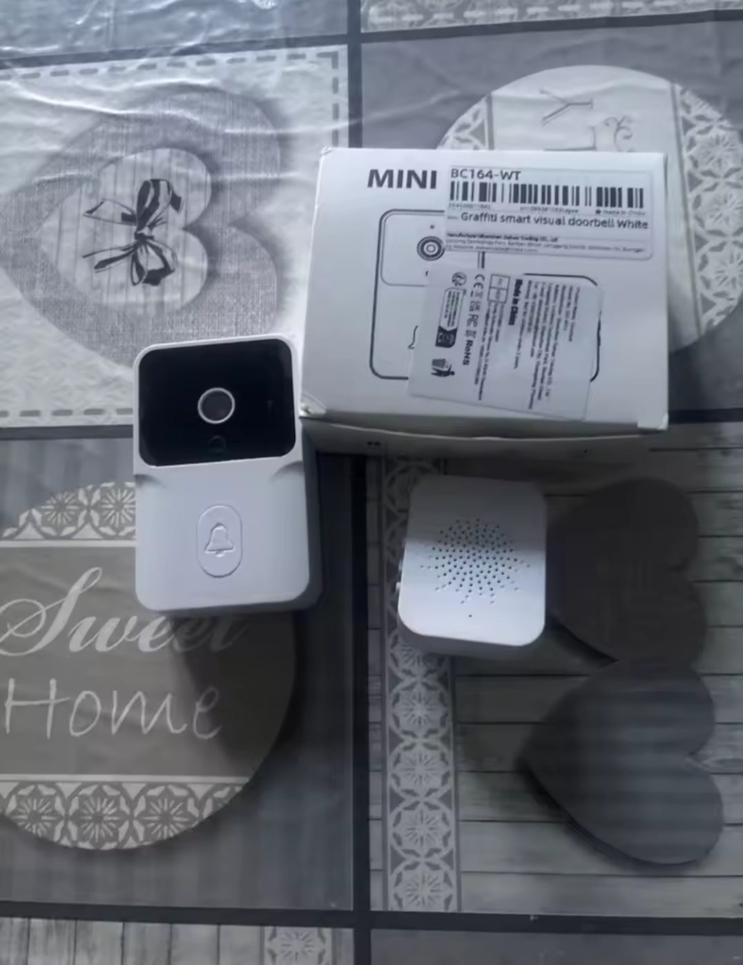 Tuya WiFi Video Doorbell Smart Home Door Bell Wireless Rechargeable Battery Outdoor HD Camera Two-way Audio Visual Doorbell.