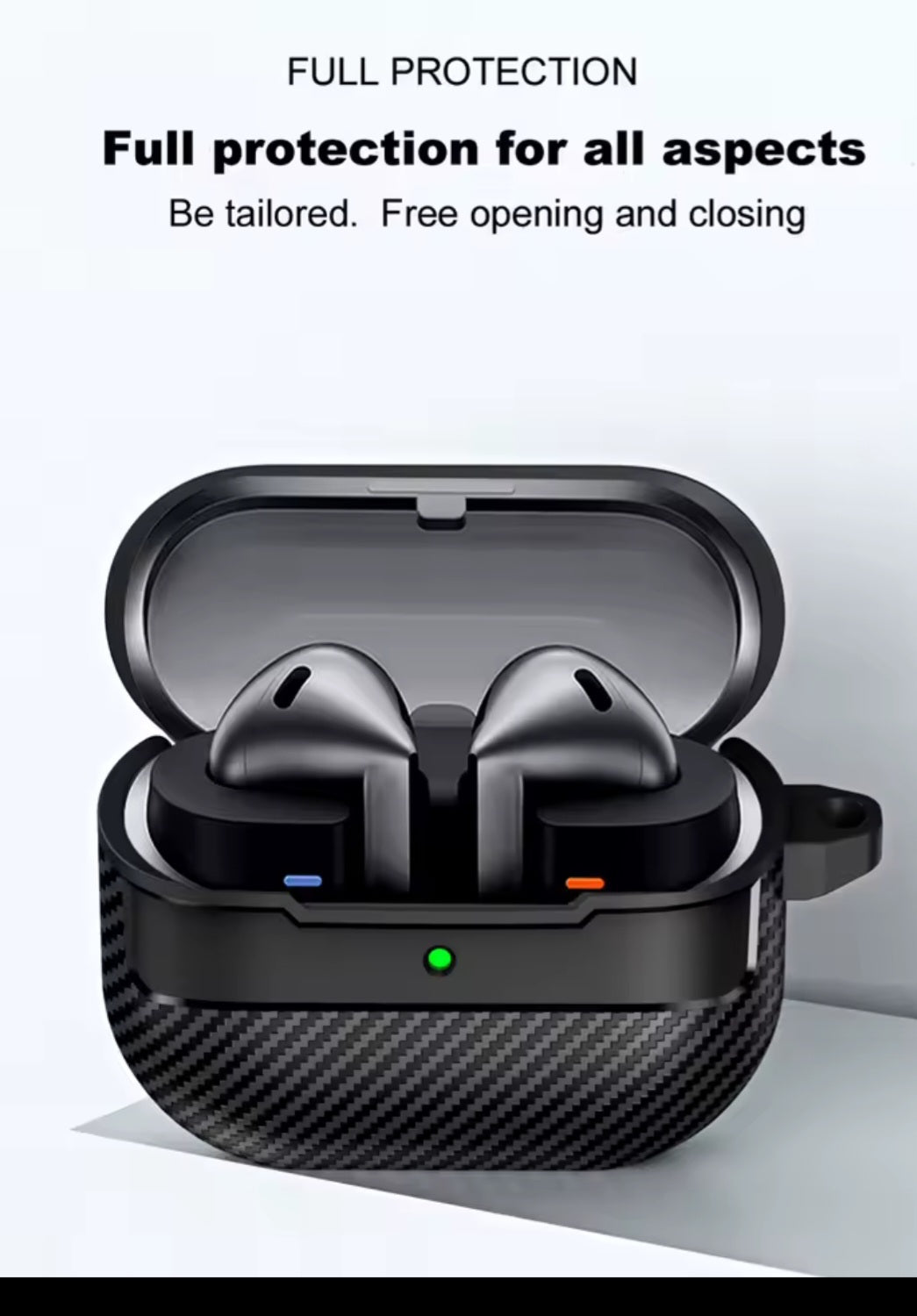 New Carbon Fibre Earphone Protective Cover Samsung Galaxy Buds 3 with keychain accessory Shockproof case