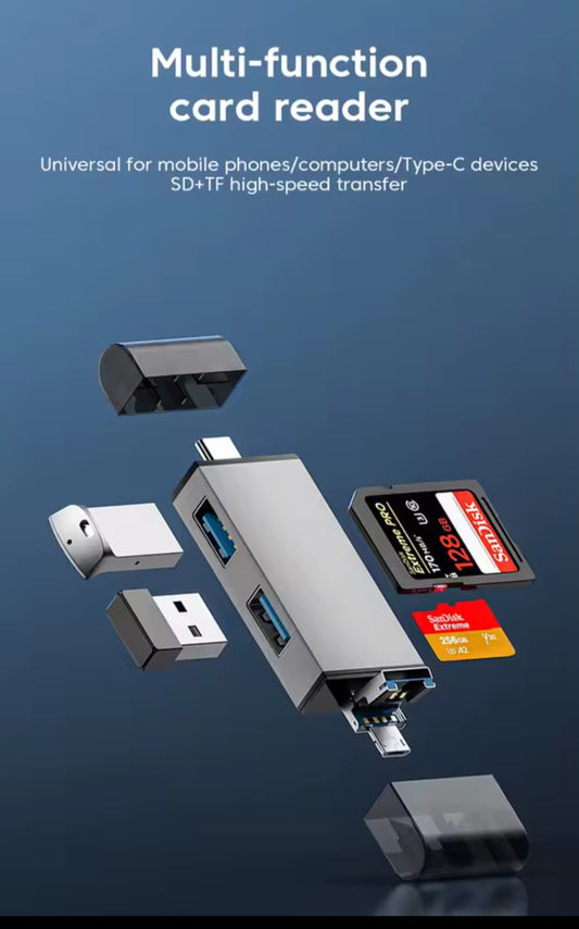 7 in 1 Multifunctional USB 3.0 Card Reader Micro TF SD Card Memory Reader USB Flash Drive Type C Adapter OTG