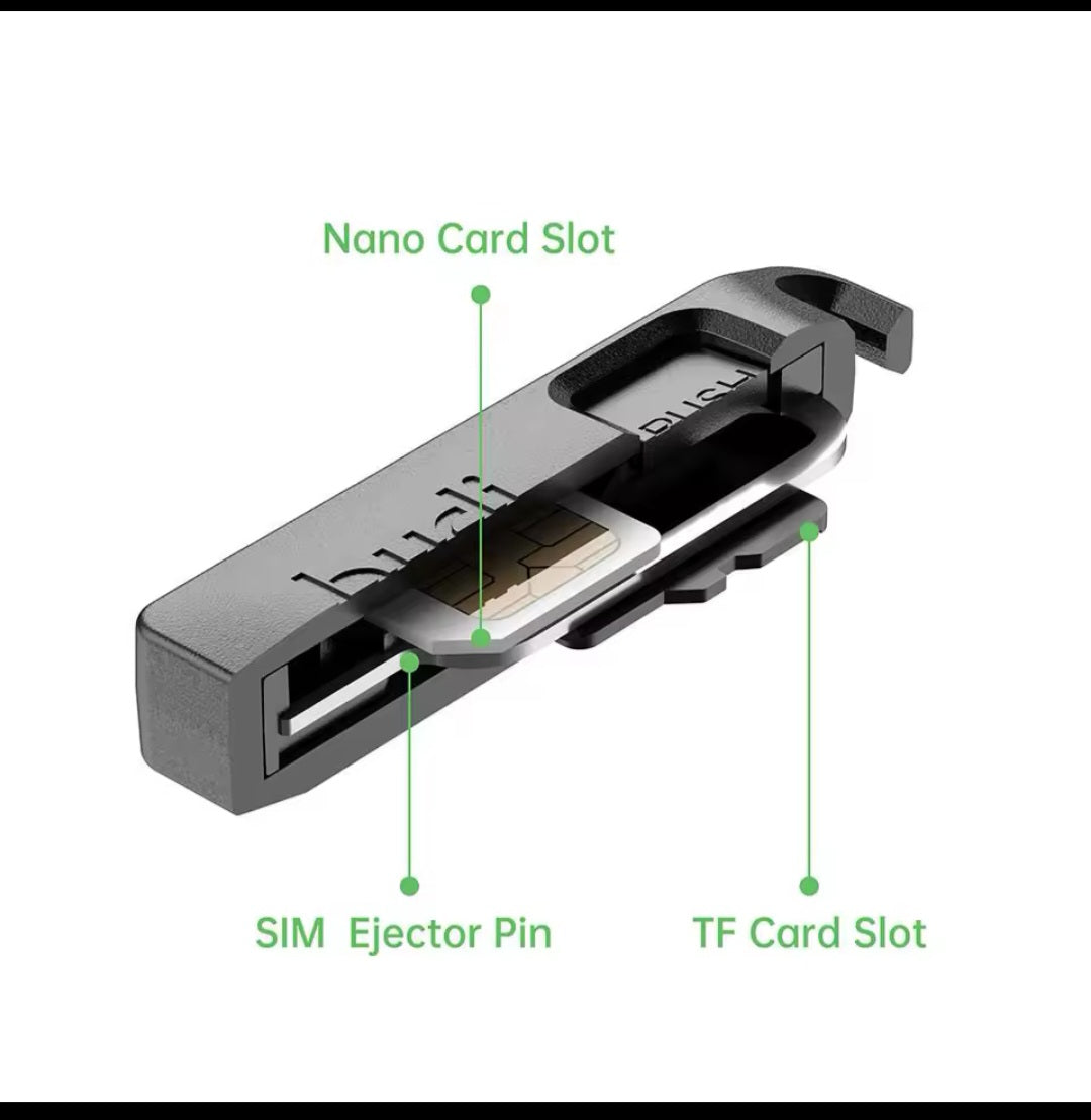 BUDI Anti lost Sim Card Eject Pin Needle Storage Box Universal Mobile Phone Steel Ejector Pin SIM TF Card Tray Opening Keyring.